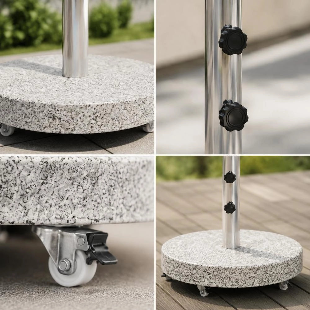 Granite Parasol Base, 30 Kg, Round, Grey