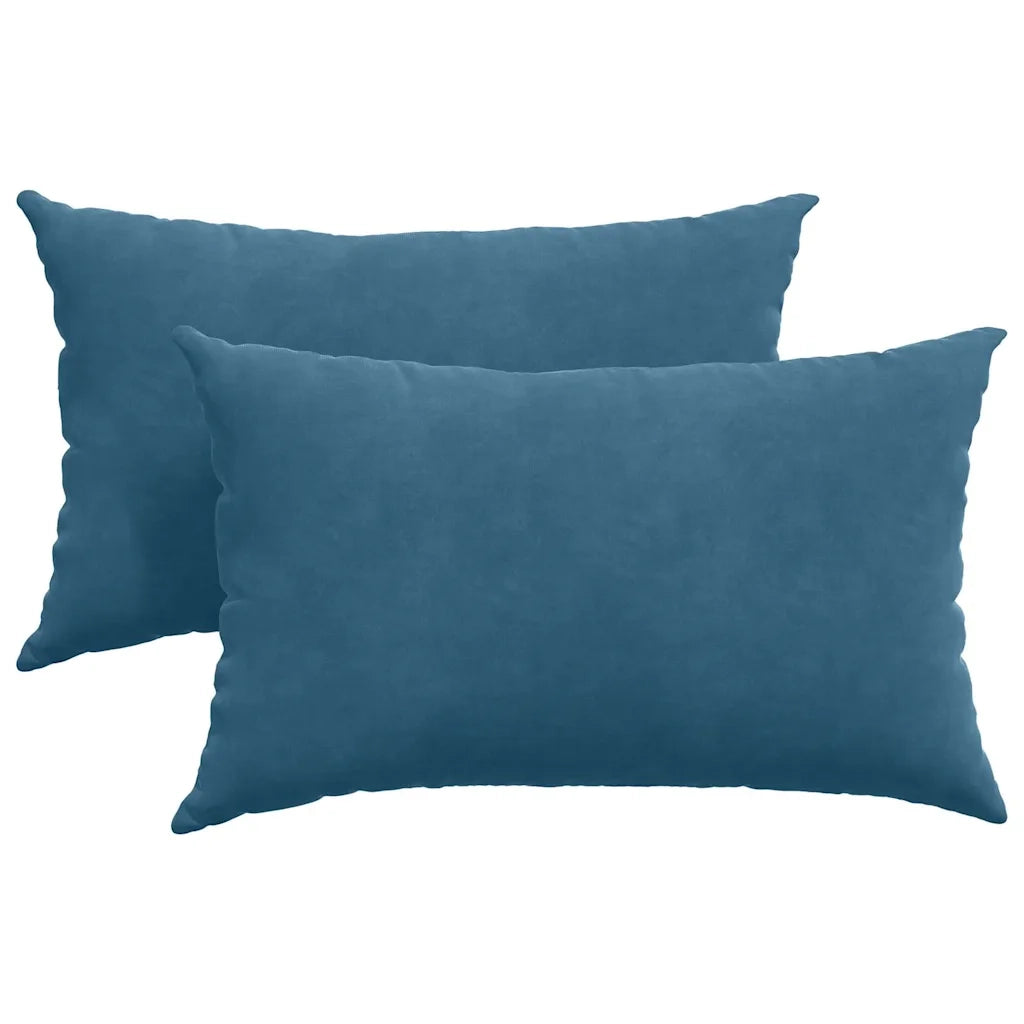Cuscini da Divano 2 pz | Cuscini per sedie Blu 50 x 30 cm Tessuto in Cords