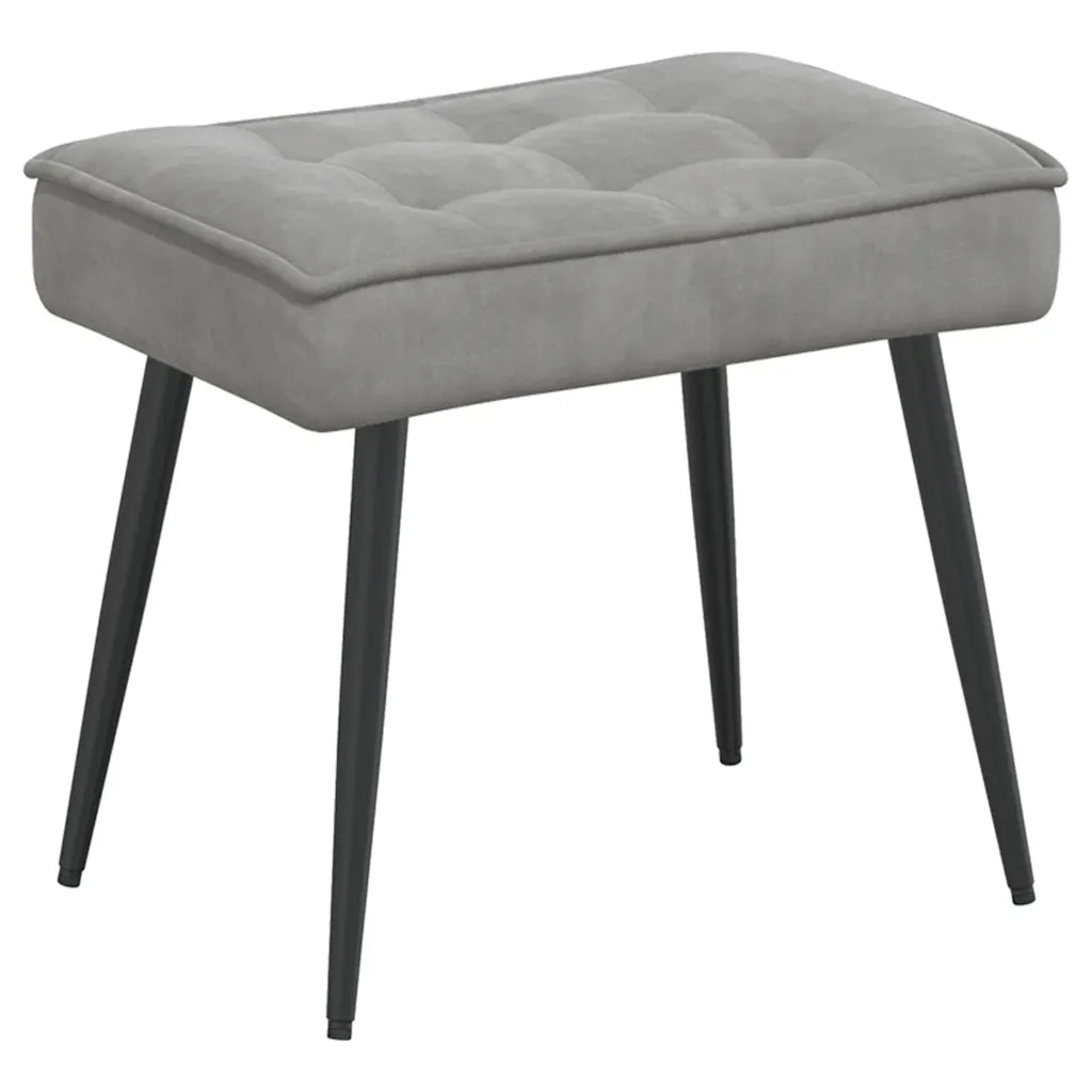 Divano Sedia-Poltrona Relax con Poggiapiedi Grigio Chiaro in Velluto 314942