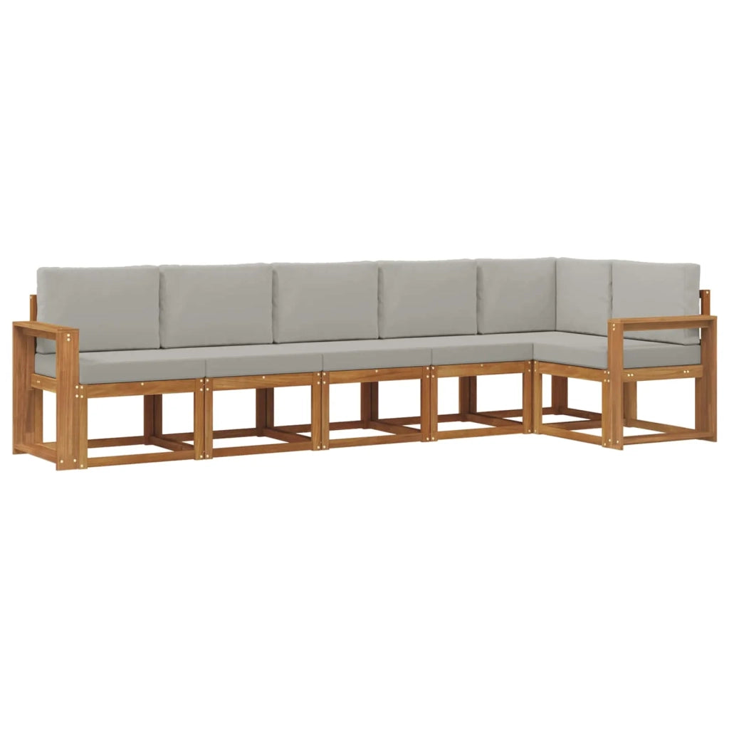 Set di divani da esterno 6 pcs Grigio Naturale e Chiaro 3366469