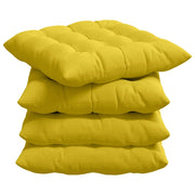 Cuscini per Seduta 4 pz | Cuscini per sedie Giallo Chiaro 40 x 40 x 6 cm Tessuto