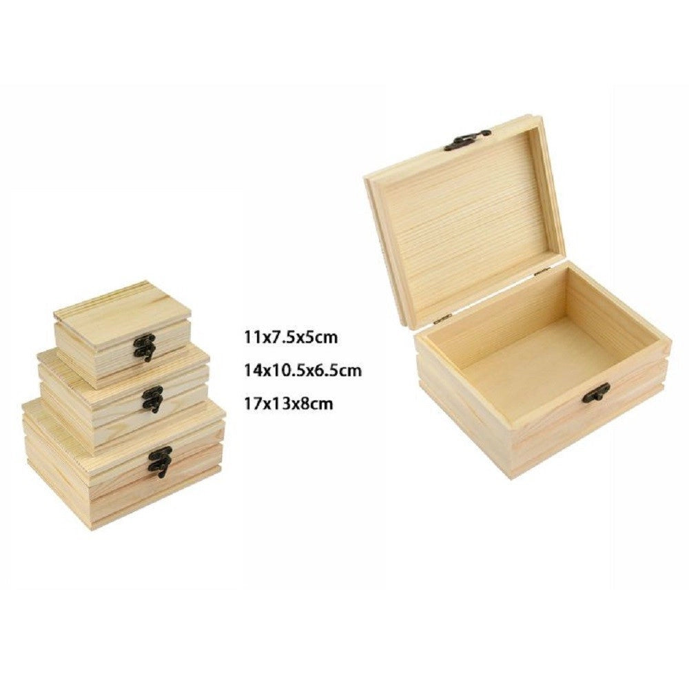 Trade Shop - Set 3 Scatole In Legno Decoupage Tris Matrioska Scatola Cofanetto 74013a Ly30114 -