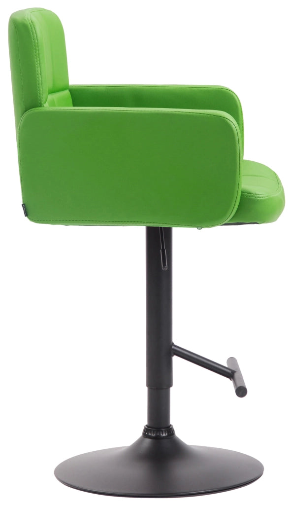 Sgabello Los Angeles in similpelle verde,nero