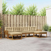 Set di divani da esterno con cuscino 6 pcs Naturale e Beige 3367961