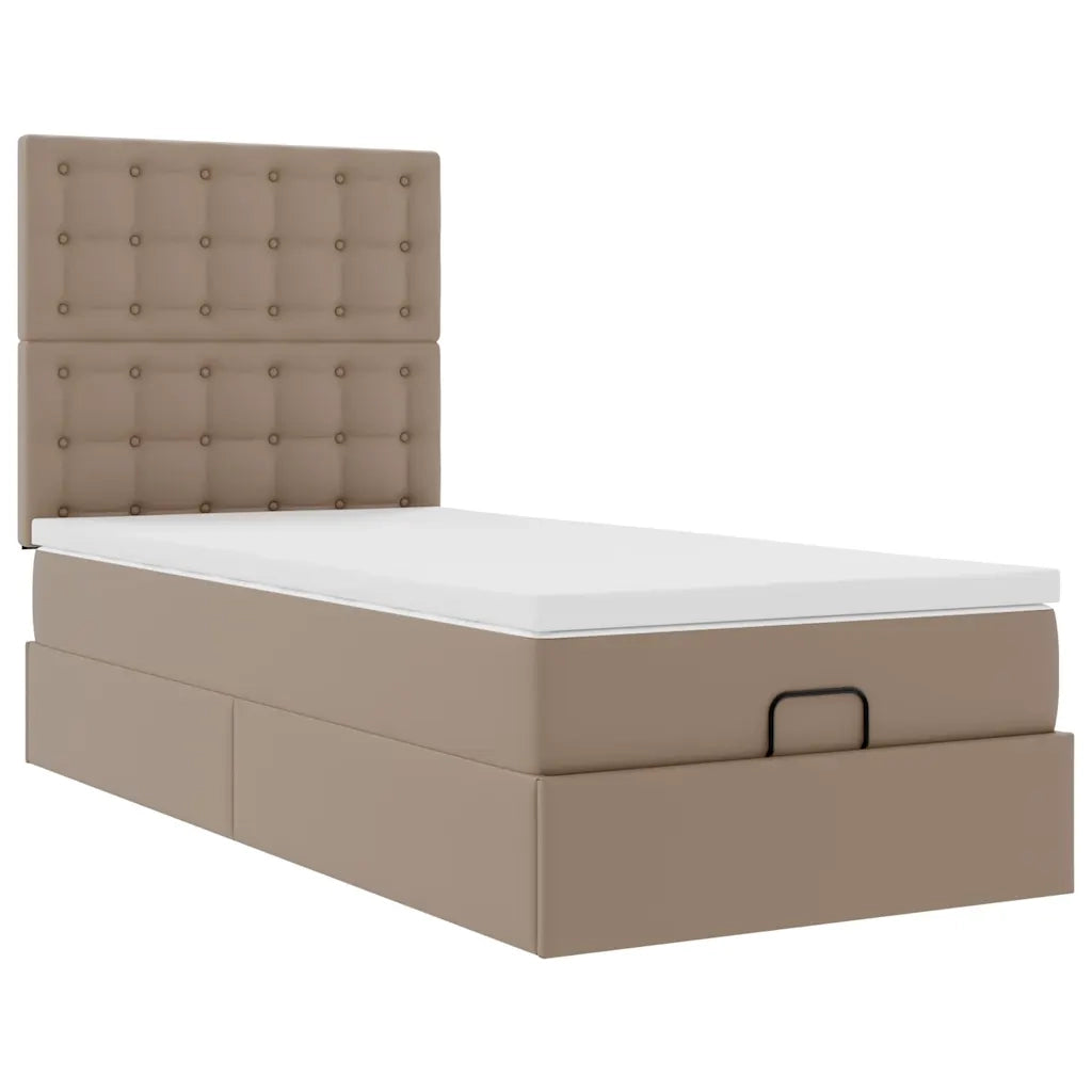Letto Pouf con Materasso Cappucino 80x200 cm Similpelle 3312975