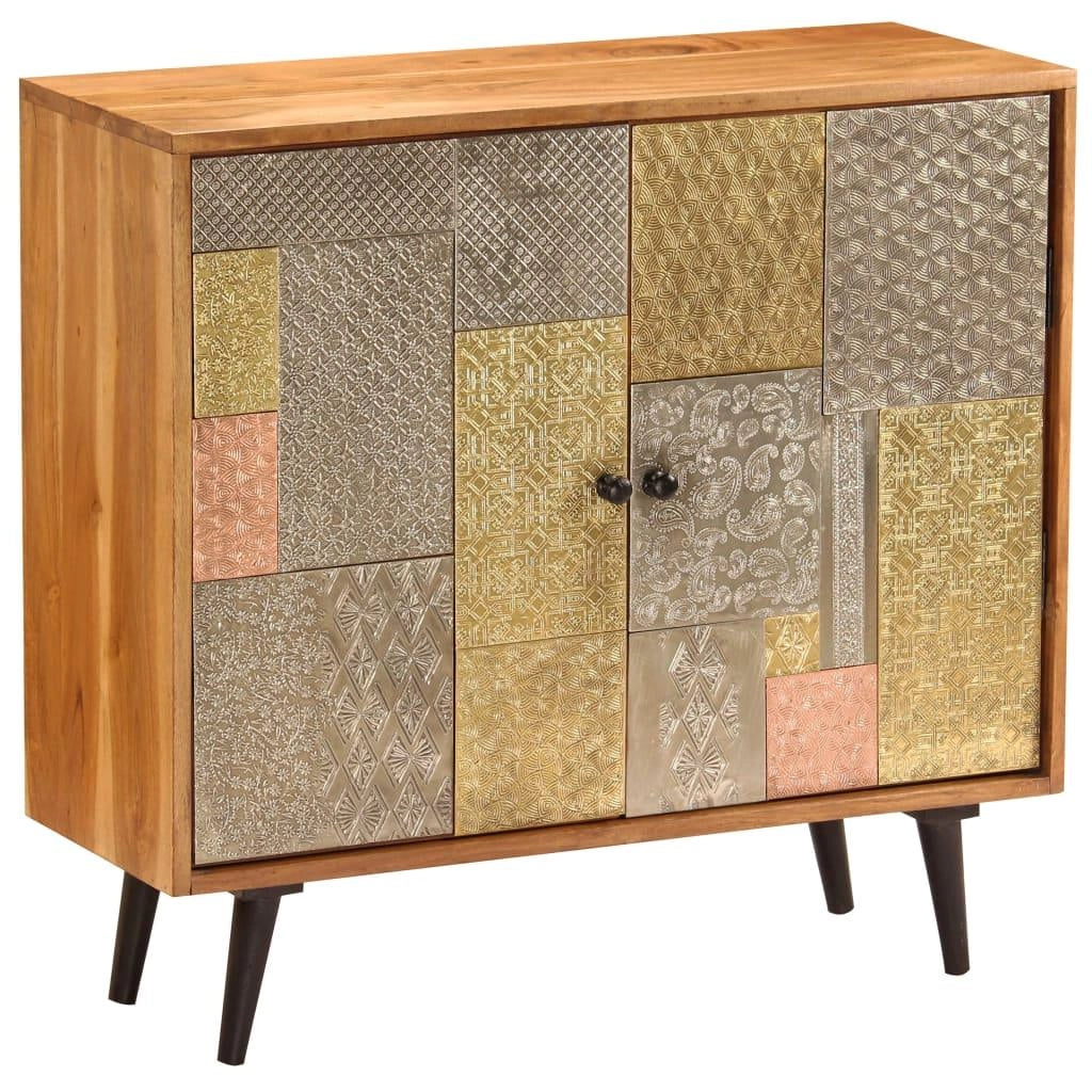 Buffet credenza mobiletto consolle mobile contenitore 80 cm legno massello di acacia 4402249