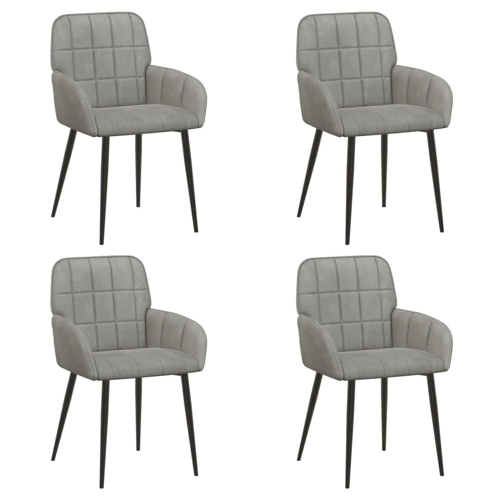 Sedie da pranzo 4 pcs Velluto (V) Grigio Chiaro 3428165