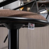 Set 2 Sgabelli da Bar Girevoli con Schienale e Poggiapiedi in Metallo, Altezza Regolabile e Seduta Imbottita per Soggiorno e Cucina , Marrone 51x46x78-100cm