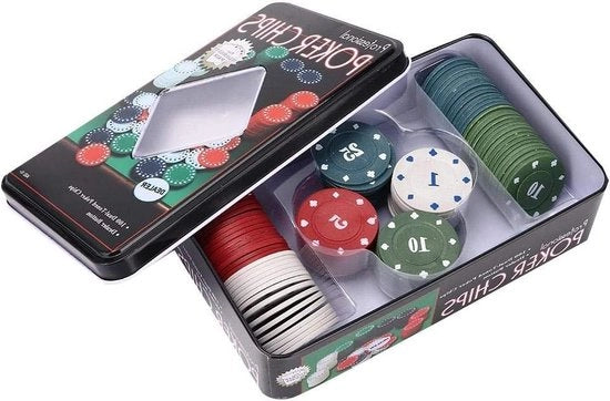 100 pezzi di Poker Chips LV per uso educativo familiare - Scatola di conservazione inclusa.