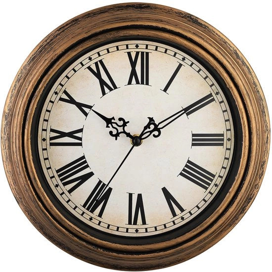 Orologio da Parete Classico 30cm Silenzioso con Numeri Romani senza Suono di Goccia per Camera da Letto, Salotto, Funziona con Batterie