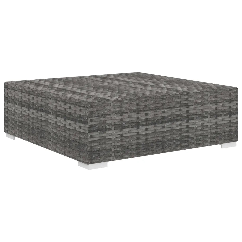 Poggiapiedi Modulare 1 pz con Cuscino in Polyrattan Grigio 46803