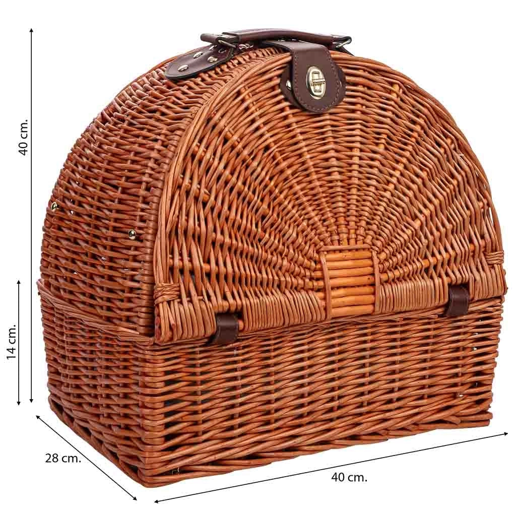 Cestino da picnic per 2 persone, marrone, 40x28x14/40h cm
