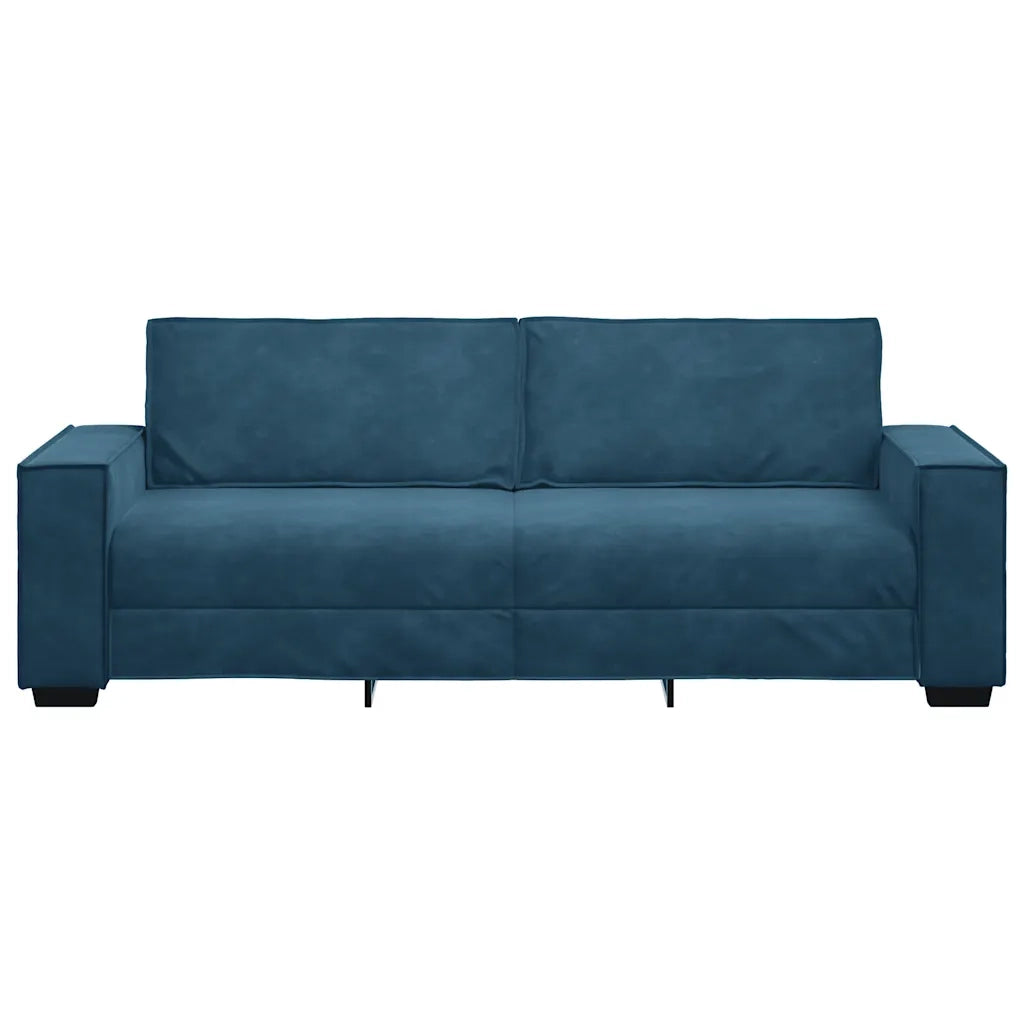 Divano a 3 Posti Blu 180 cm in Velluto