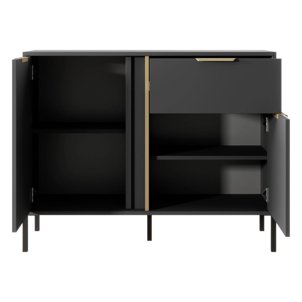 Madia Hame, Credenza un Cassetto, 103x40x81h cm Nero