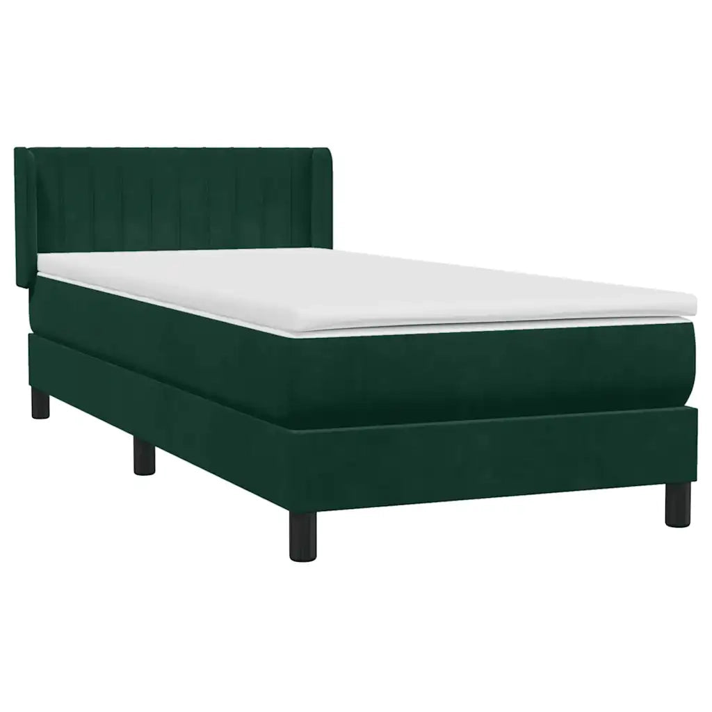 Giroletto a Molle con Materasso Verde Scuro 80x220 cm Velluto 3318306