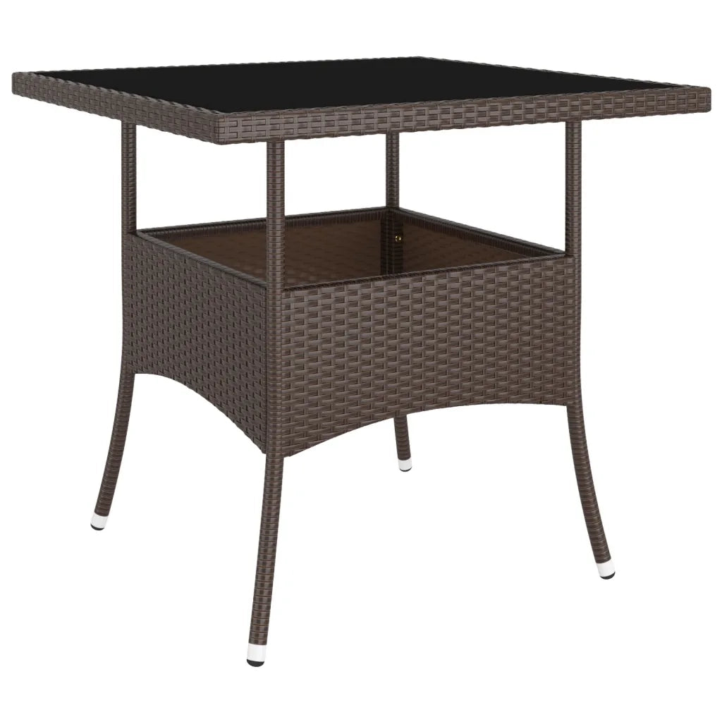 Set da Pranzo per Giardino 5 pz | Set Salotto da Giardino in Polyrattan Marrone