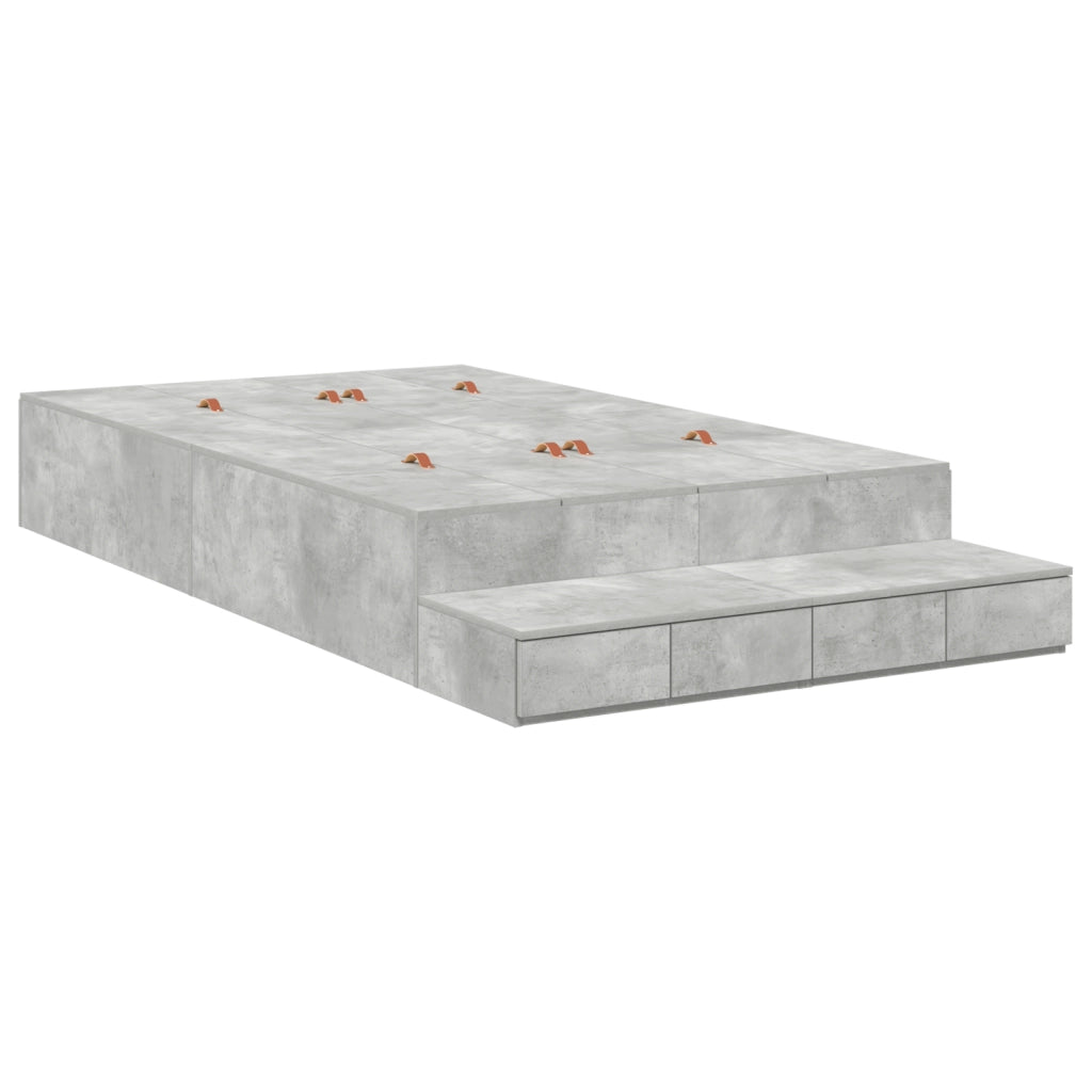 Struttura Letto Grigio cemento 120x200 cm