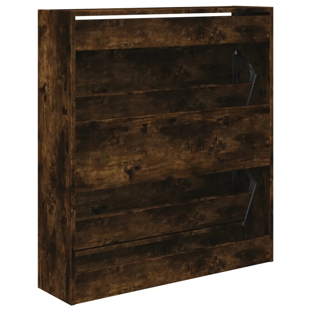 Scarpiera | Mobile per scarpe Rovere Fumo 80x21x87,5 cm in Legno Multistrato