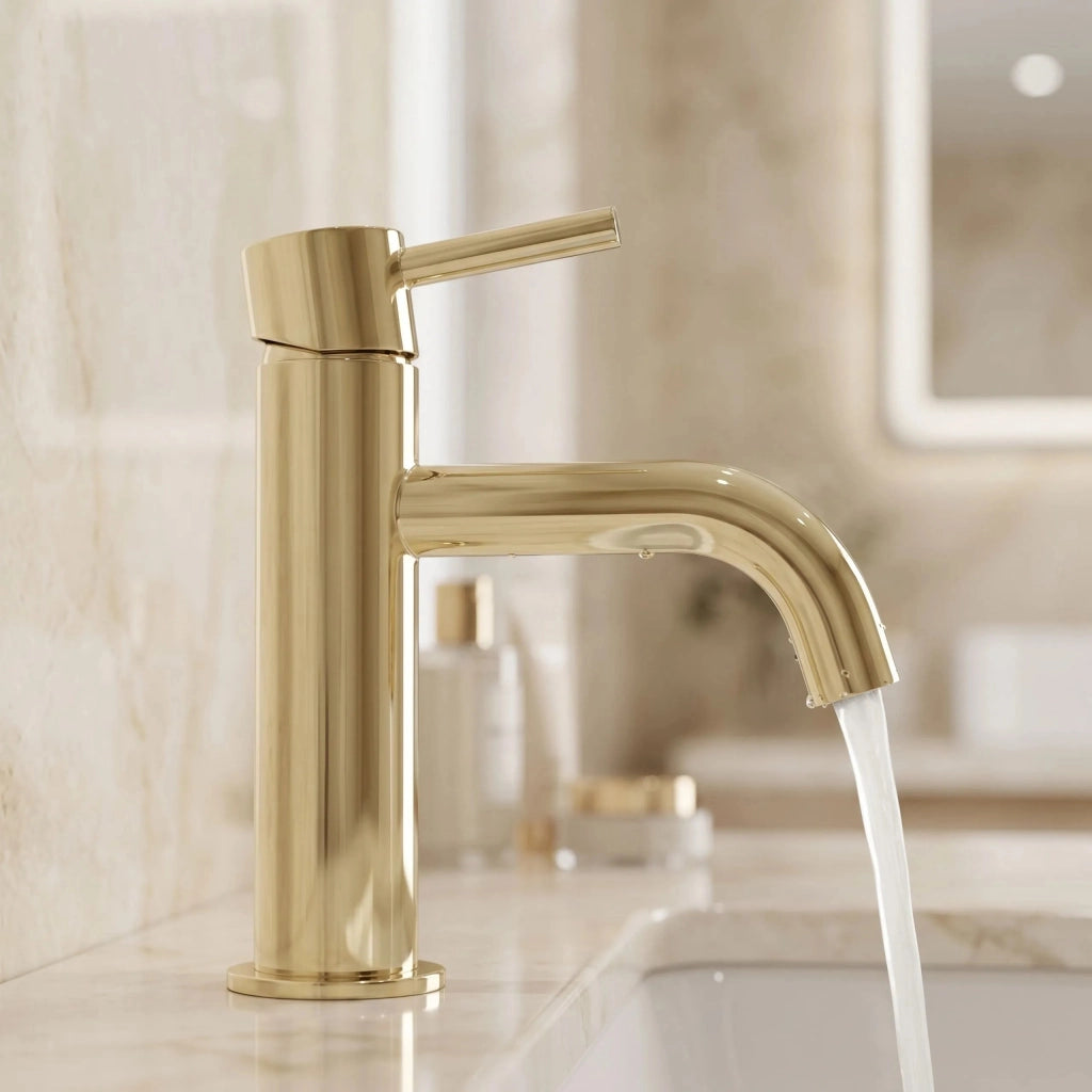 Rubinetto Da Lavabo Rea Lungo L. Gold Low