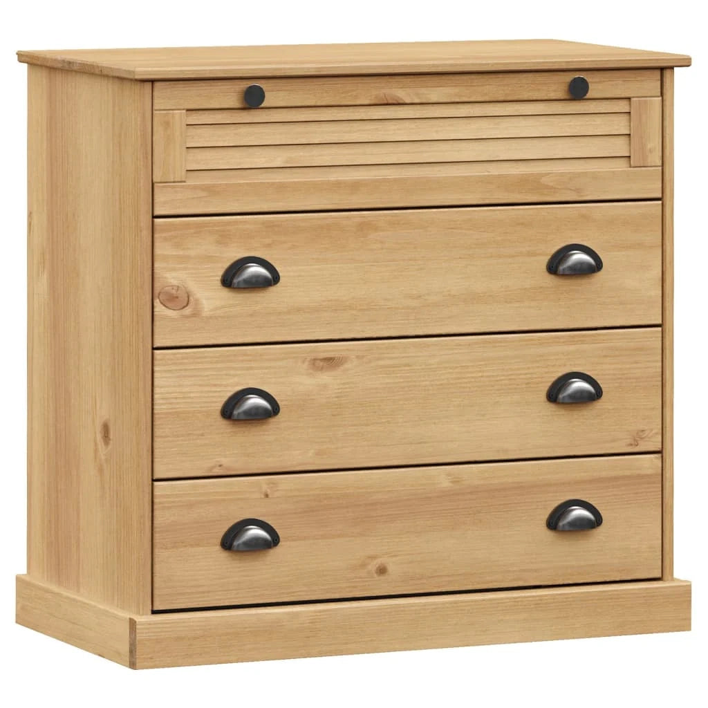 Buffet credenza cassettiera armadio mobile contenitore organizer cucina soggiorno salotto alto 80 x 40 x 176 cm legno di pino massiccio marrone 02_0035659