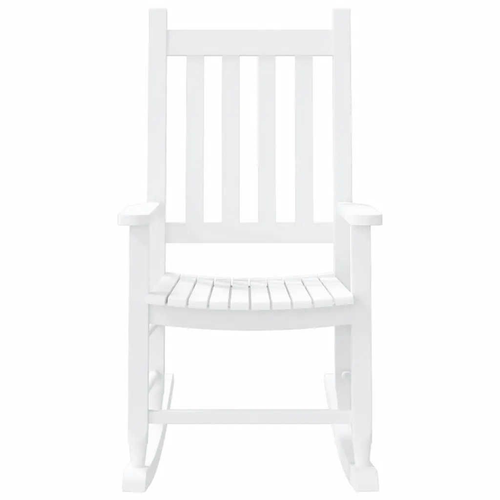 Sedie a Dondolo per Bambini 2 pz Bianche Legno Massello Pioppo 3281596