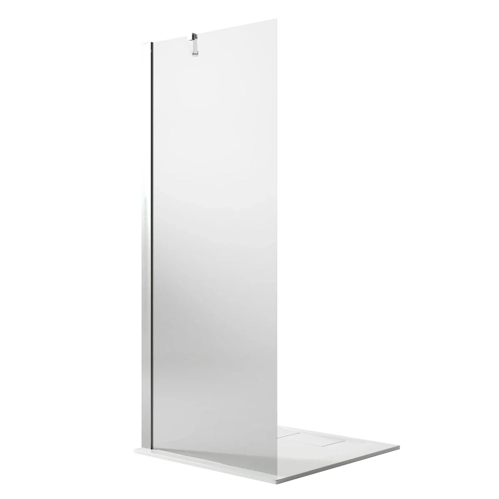 Parete doccia Walk In 90CM H190 Vetro Trasparente con Trattamento Anticalcare mod. Flip
