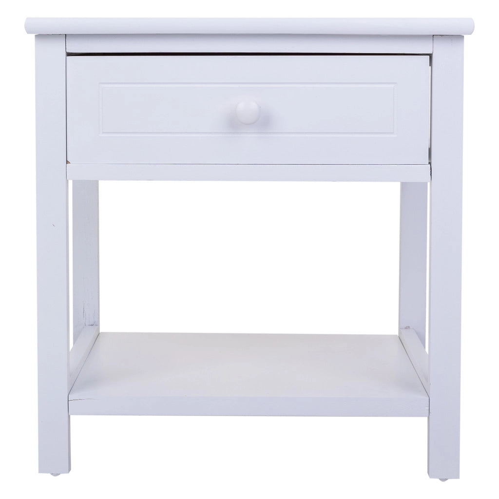 Comodino in legno bianco 40x29x42