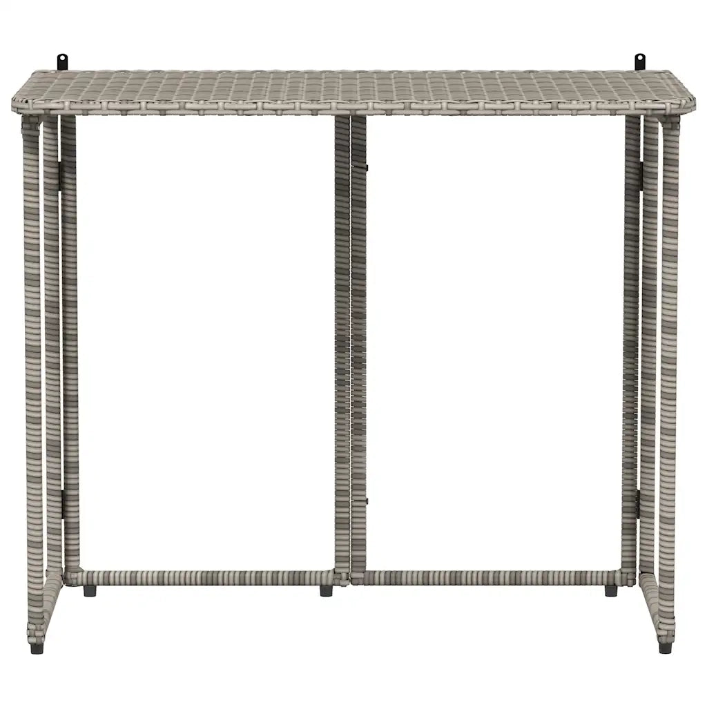 Tavolo da Giardino Pieghevole Grigio 90x51x75 cm in Polyrattan