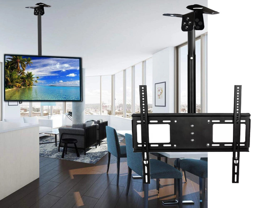 SUPPORTO SOFFITTO PER TV STAFFA BRACCIO REGOLABILE DA 20 A 55 POLLICI