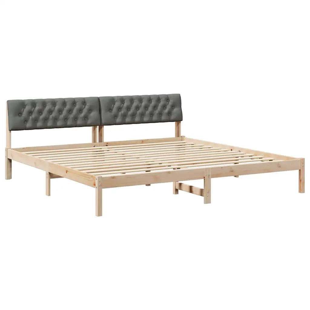 Struttura del letto-Giroletto marrone e grigio scuro 200 x 200 cm 409791