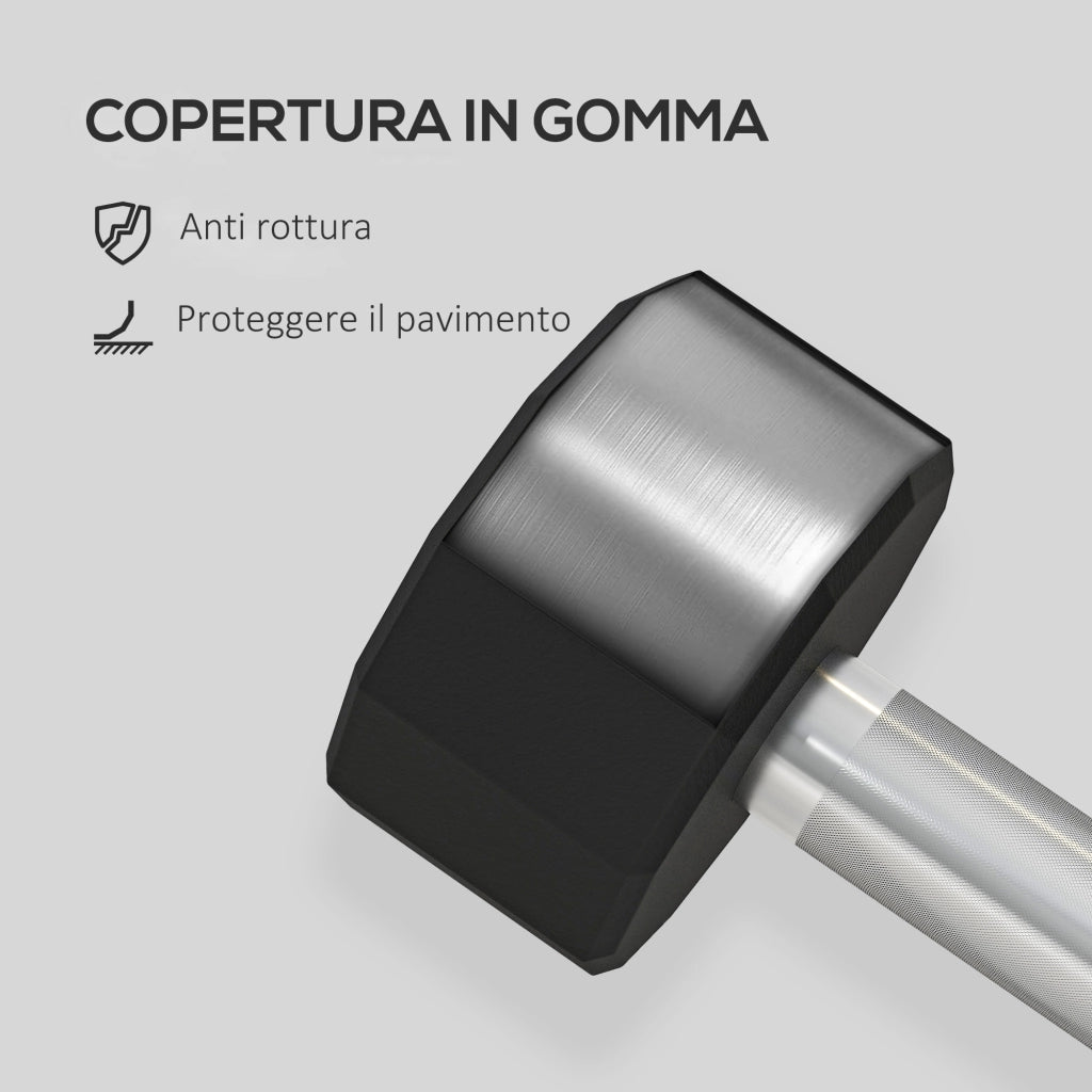 Set Manubri 12 Lati 12 kg ¨C zephmum ¨C Metallo e Gomma Nero 26x14x14 cm