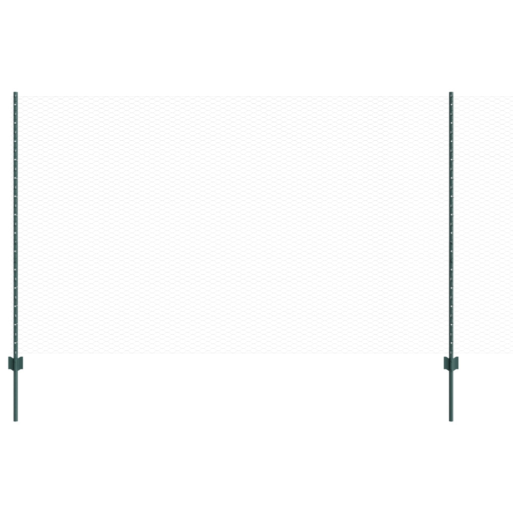 Posti per Recinzione 11 pz U-Channel Verde 140 cm Acciaio