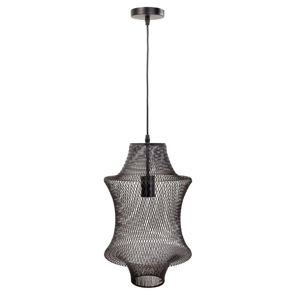 Plafoniera in metallo nero 29x29x40/120h