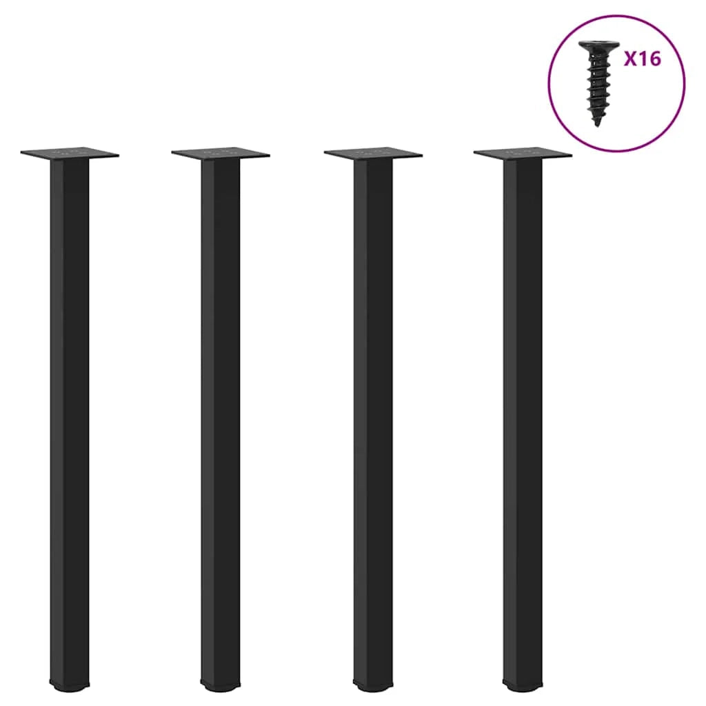 Set di 4 gambe per tavolo consolle geometriche regolabili 72-74 cm in acciaio verniciato a polvere nero 02_0056753