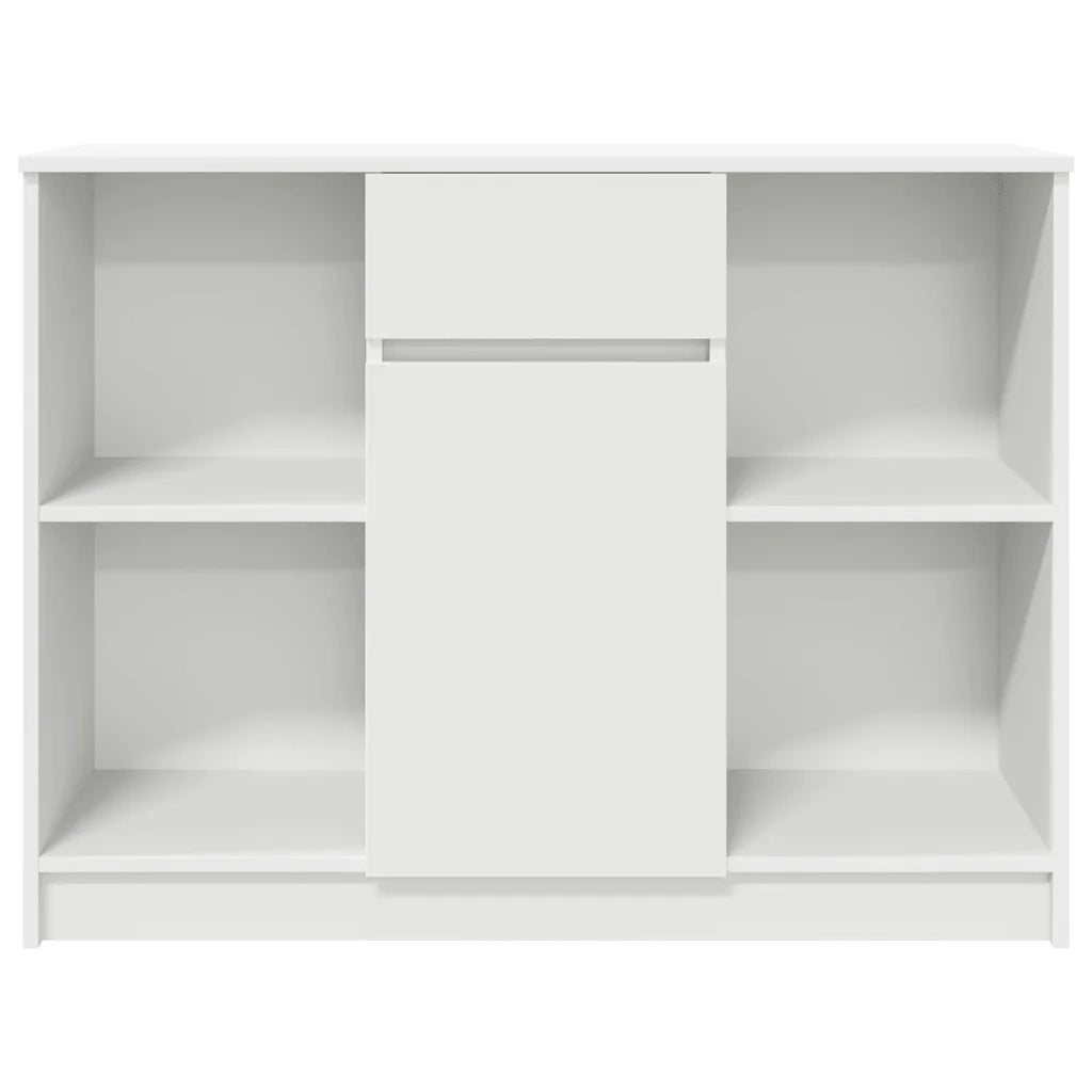 Credenza con Cassetto Bianco 101x35x76 cm in Legno Multistrato 861562