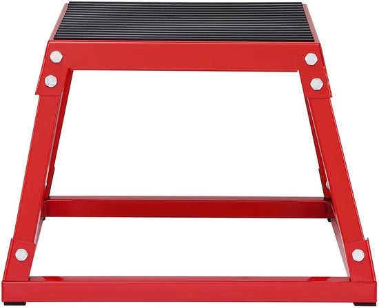 Plyometrische Jump Box, 12-Inch Piattaforma in Acciaio per Allenamento a Casa, Antiscivolo, Rosso, per Allenamento di Forza