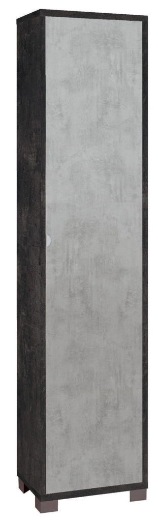 Armadio 1 Anta 43x190x29 cm Ossido Nero/Cemento