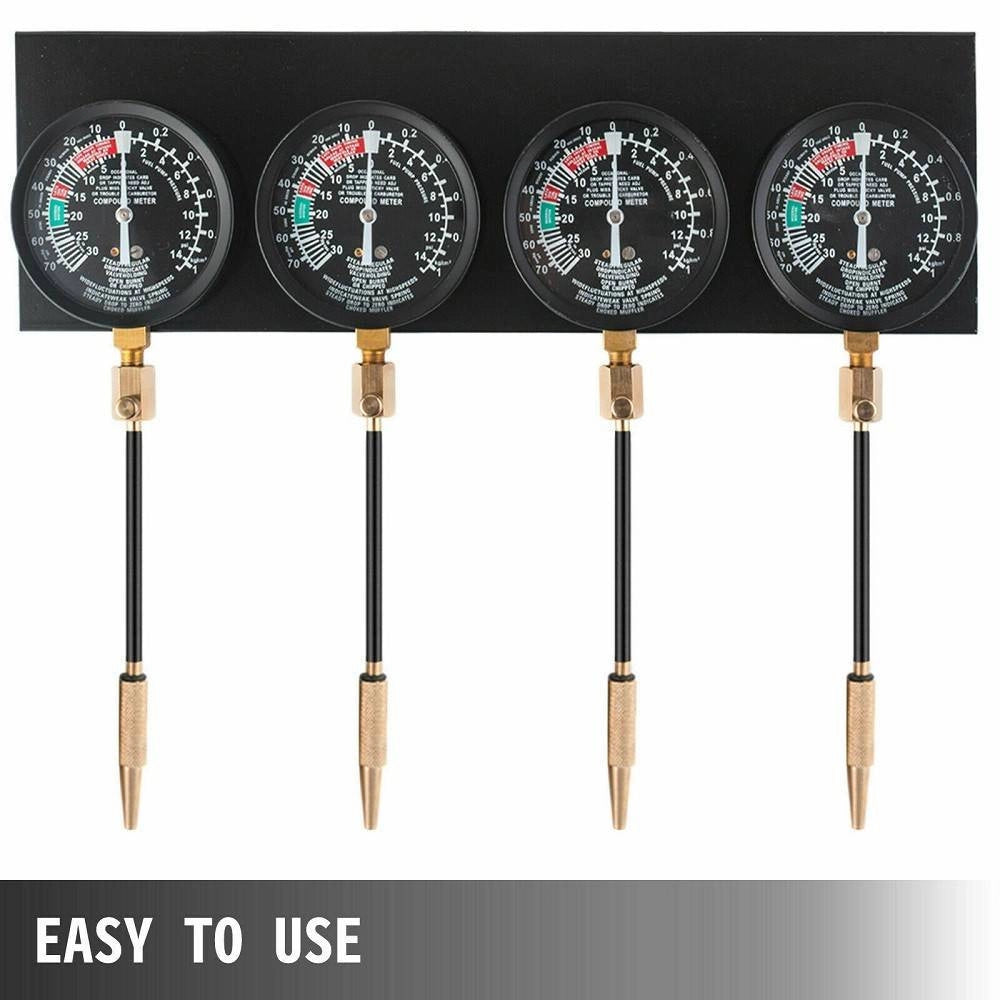 Trade Shop - Set Sincronizzatore Carburatore Misurazione Vuoto Pressione Vacuometro -
