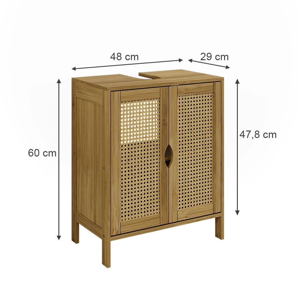 Vicco Mobile sottolavabo per bagno Bambù 48 x 60 cm