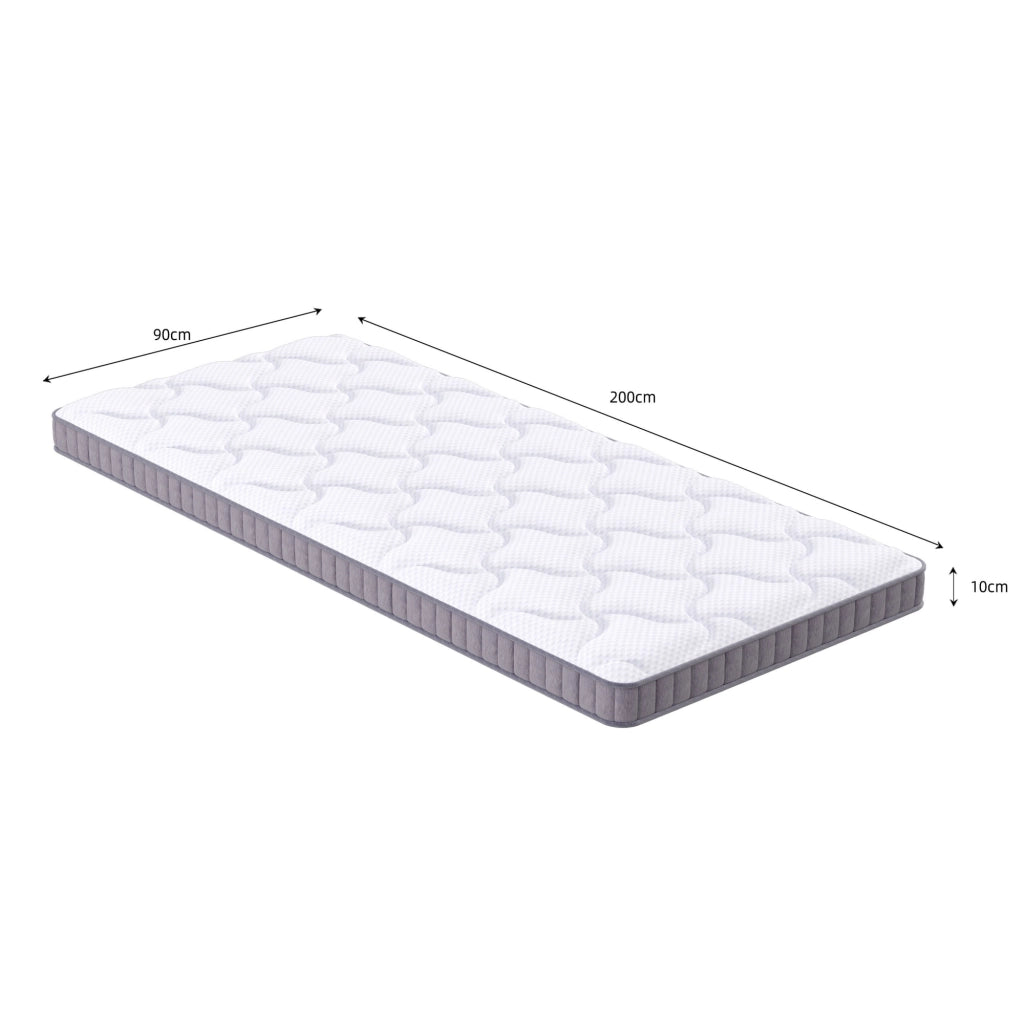 Materasso a molle insacchettate 7 zone con memory foam H3/H4 in schiuma e molle per letto pieghevole bianco
