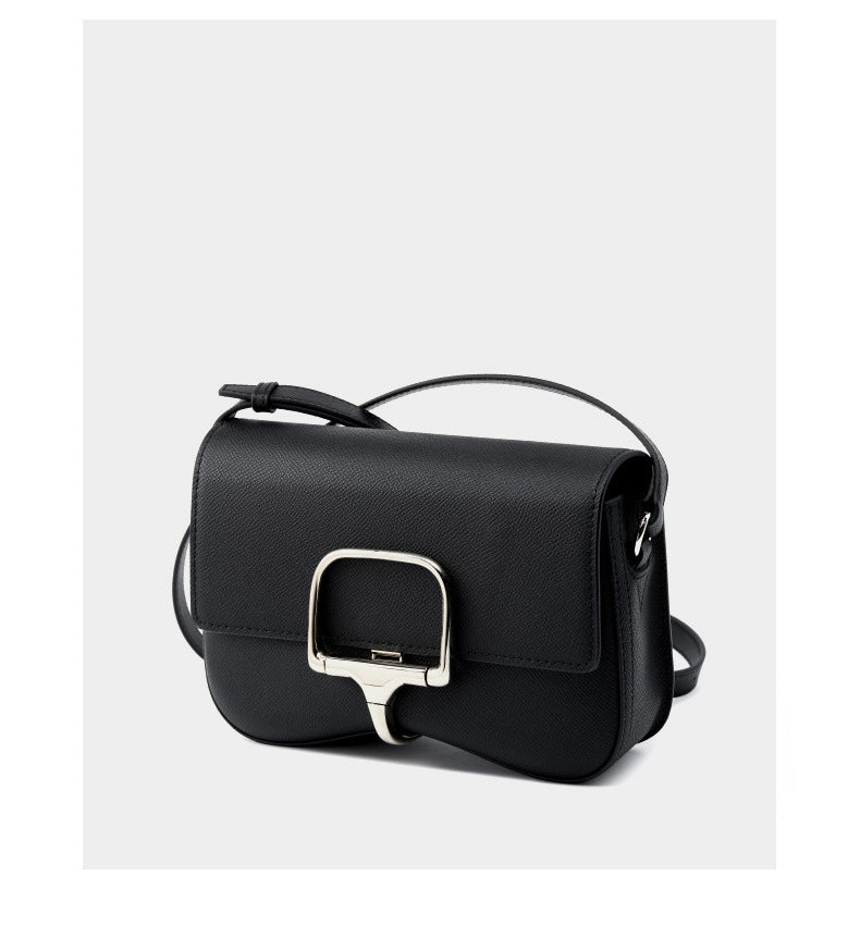 Borsa a tracolla Della da donna in vera pelle nera