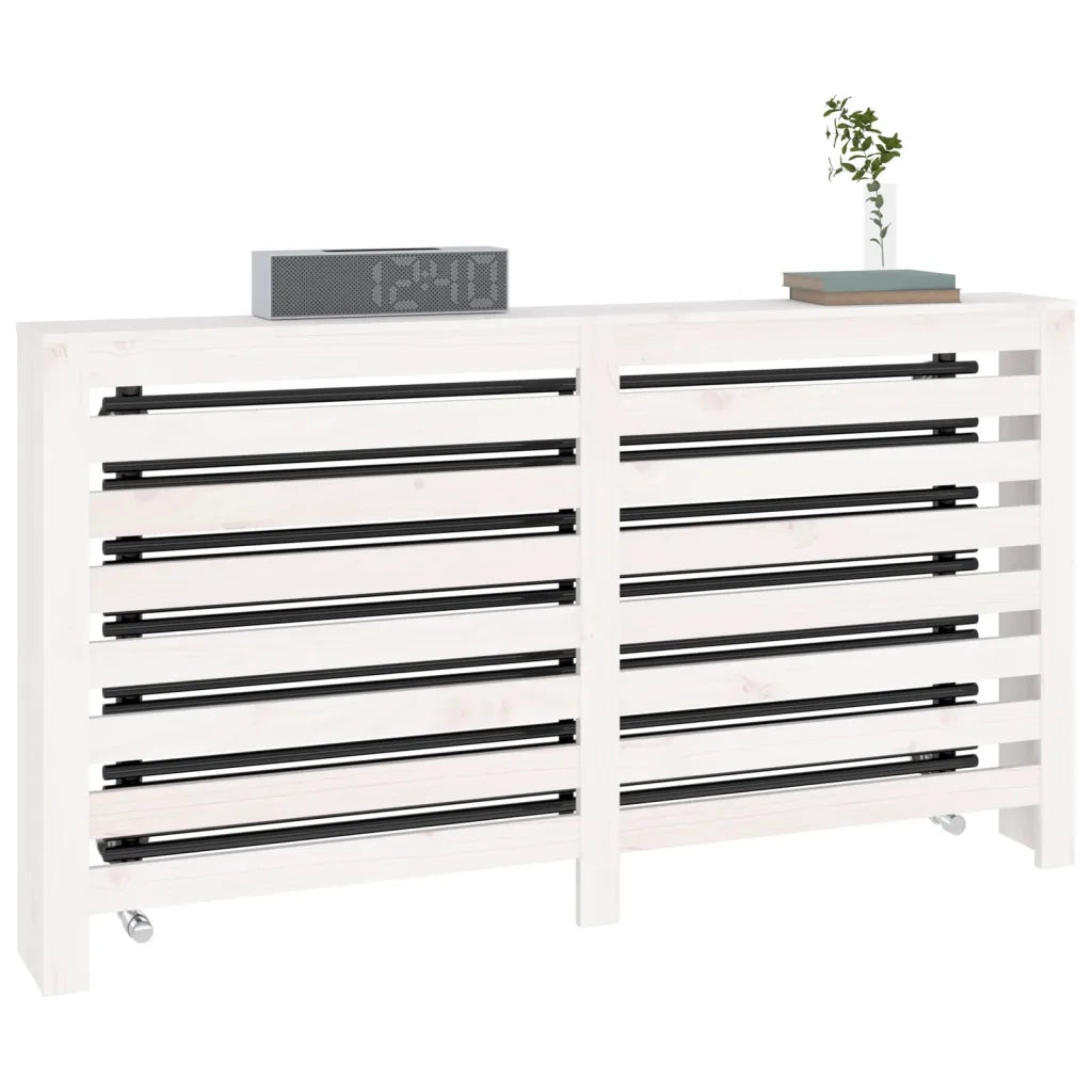 Copertura Termosifone Bianca 153x19x84 cm Legno Massello Pino 822602