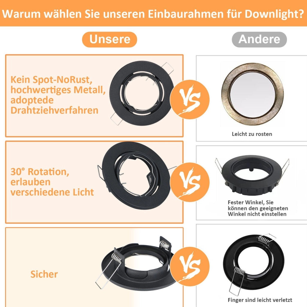 ZMH Faretto da soffitto LED 12 Pezzi con Attacco GU10 Orientabile 30° Lampade Alogene