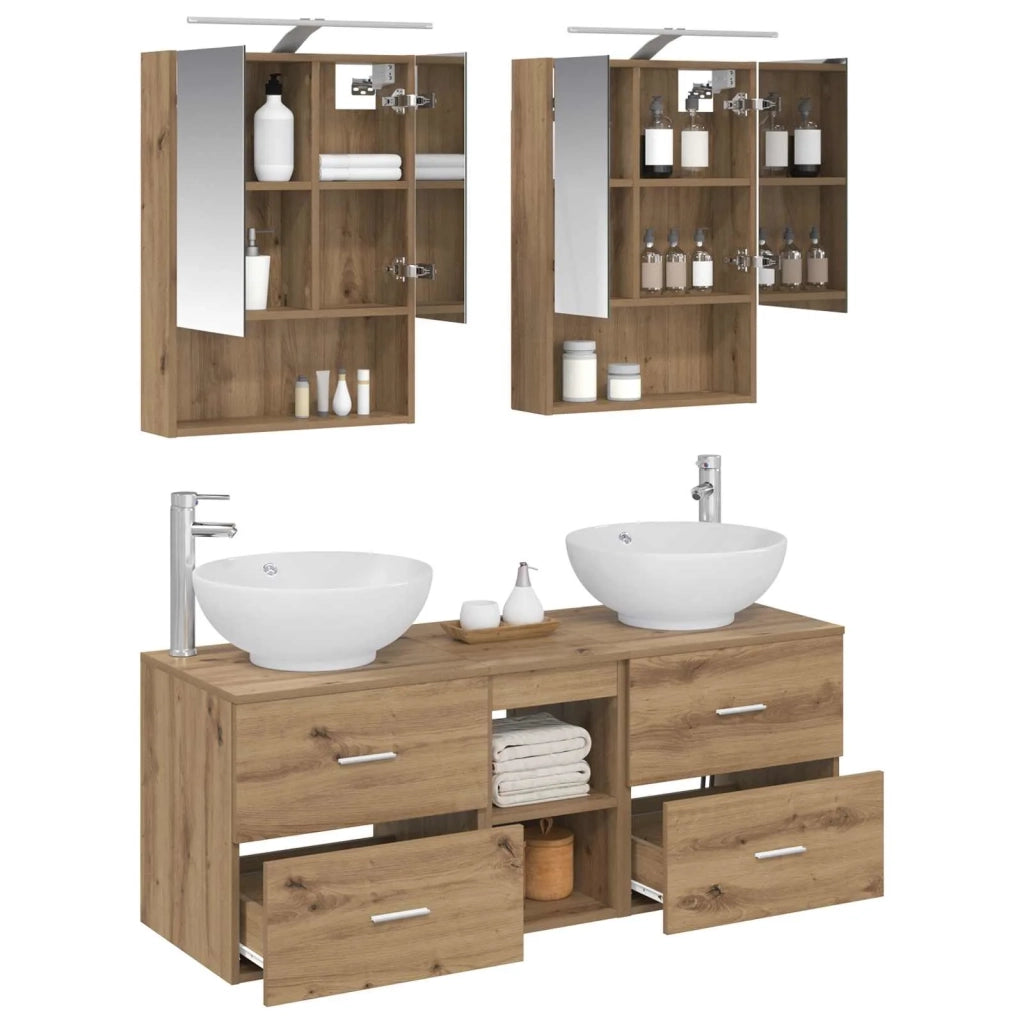 Set di mobili per il bagno 5 pcs Rovere Artigianale 3406966