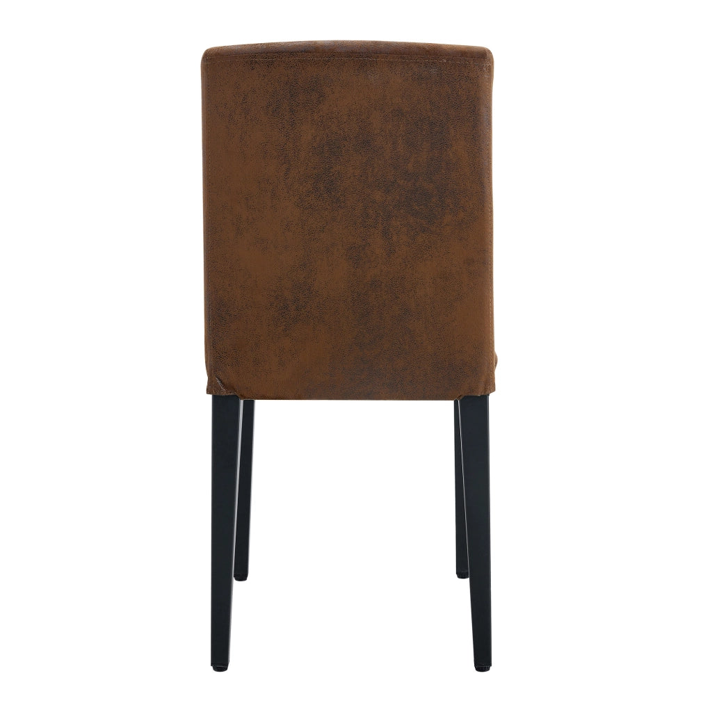 Sedia da pranzo Set di 2 schienale ergonomico e piedini antiscivolo in tessuto metallo Marrone Nero