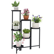 Libreria 6 Livelli Regolabile e Piegevole per Piante ¨C Zephmum ¨C Nero 60x40x80 cm