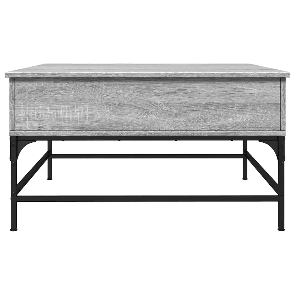 Tavolino salotto | Tavolino da caff¨¨ | Tavolino da Soggiorno Grigio Sonoma 80x80x45 cm Multistrato Metallo