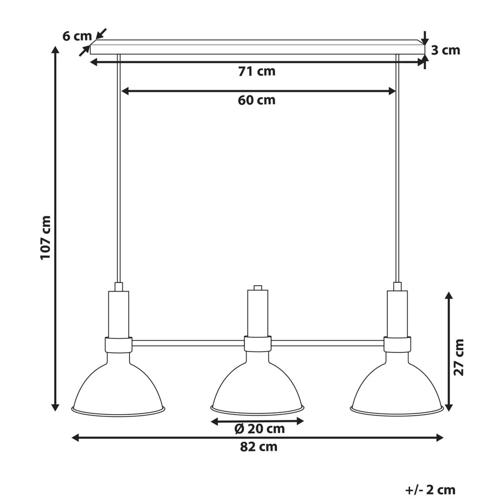 Lampada a sospensione in metallo Nero dorato da 107 cm a 3 luci con paralumi rotondi dal design tradizionale retrò Sala da pranzo Soggiorno