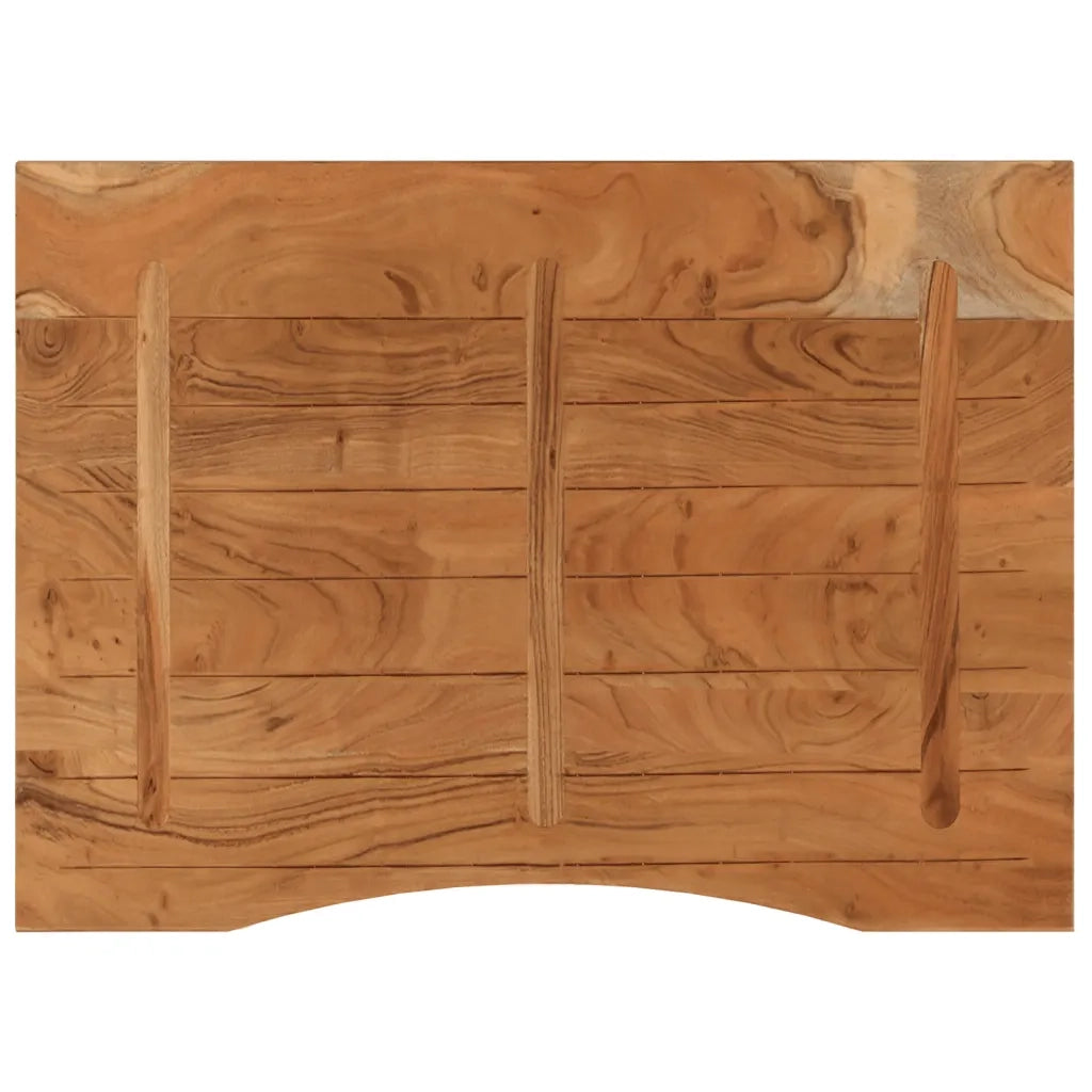 Piano Scrivania 100x80x2,5cm Rettangolare Legno Massello Acacia 370175