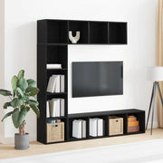 Librerie 3 pz Nero Rovere 36x30x143 cm Legno ingegnerizzato